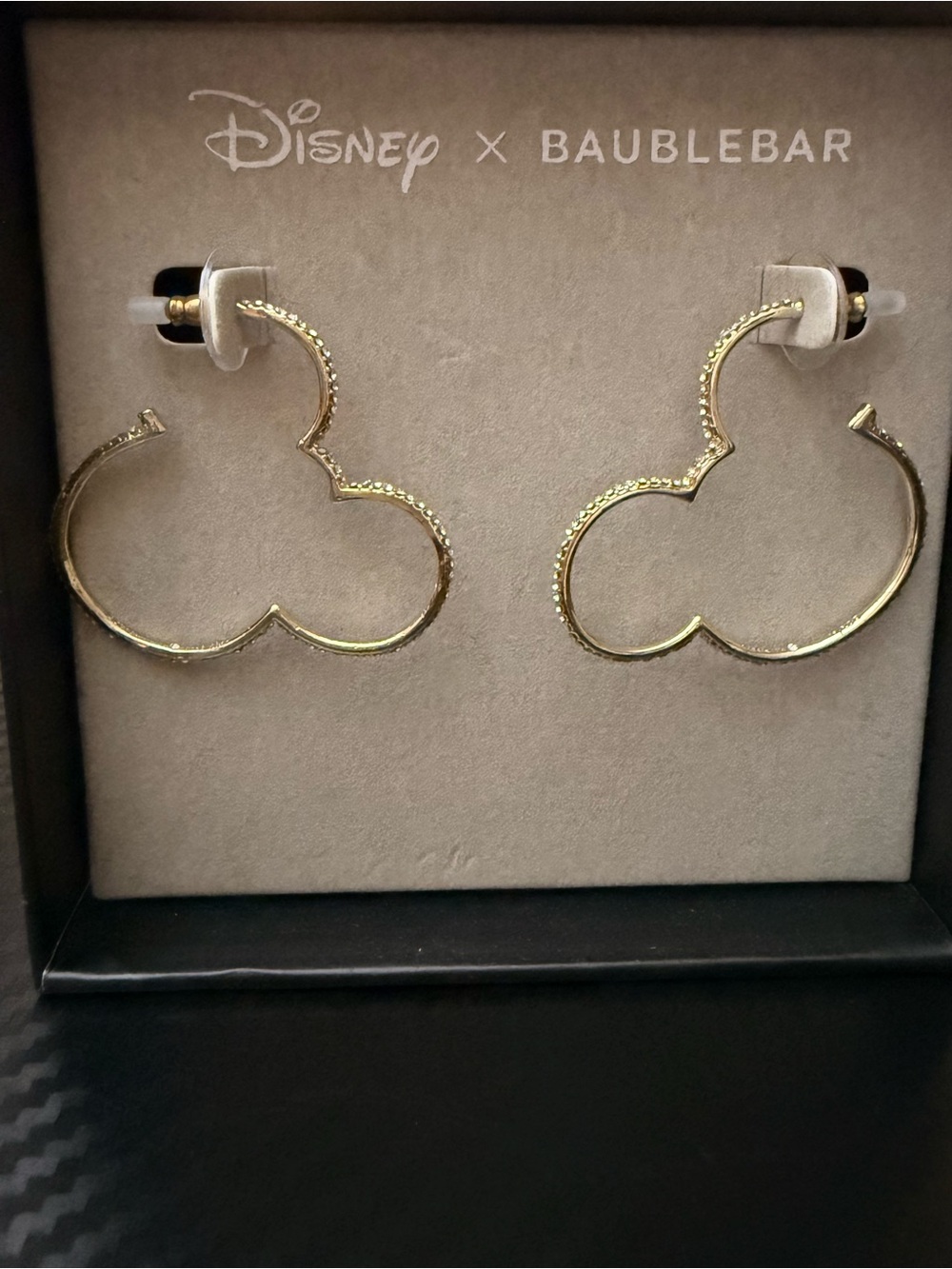 Disney x BaubleBar Mickey Mouse Outline Hoop Earrings.